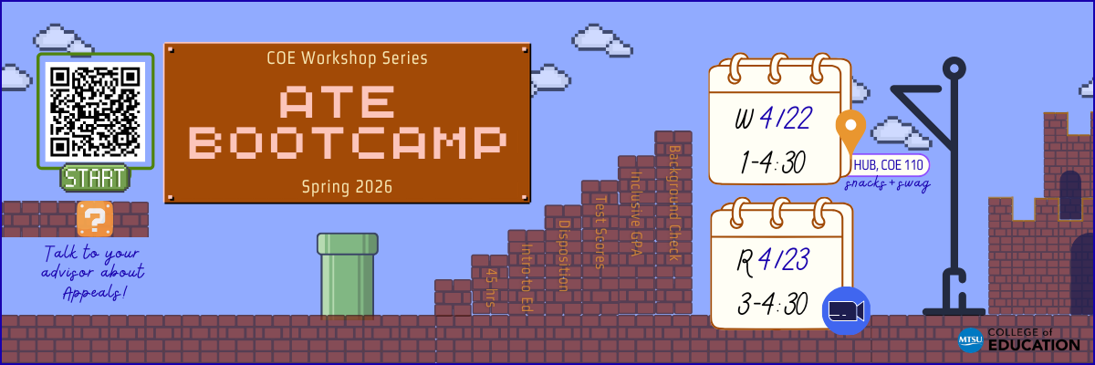 Admission to Teacher Education application bootcamp, 4/22 and 4/23